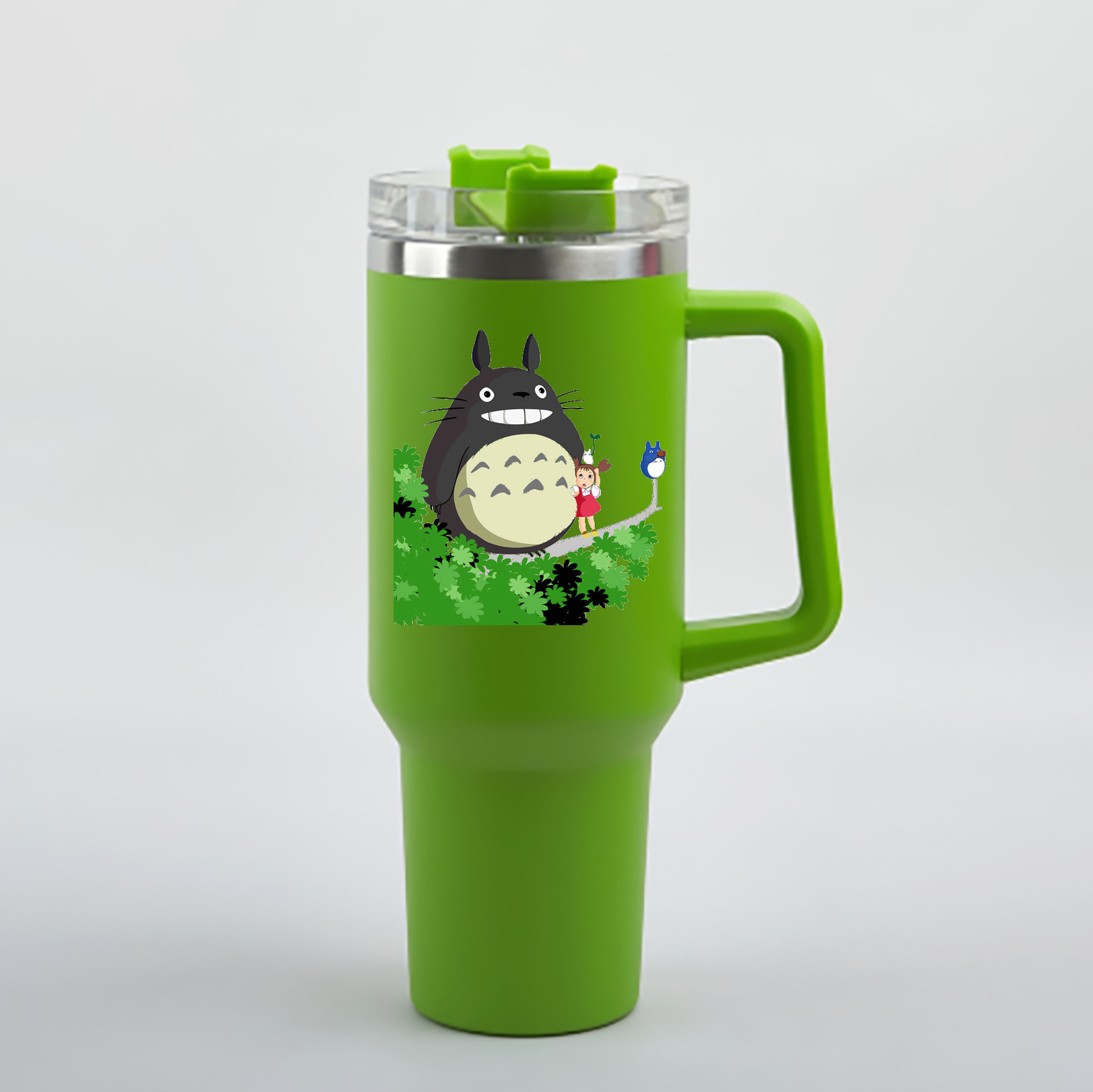 （画像用） となりのトトロ 草壁メイ 草壁サツキ My Neighbor Totoro Satsuki Kusakabe Mei Kusakabe 1200mL車用タンブラー - クリスタルステッカー（プラスチックストロー付き）